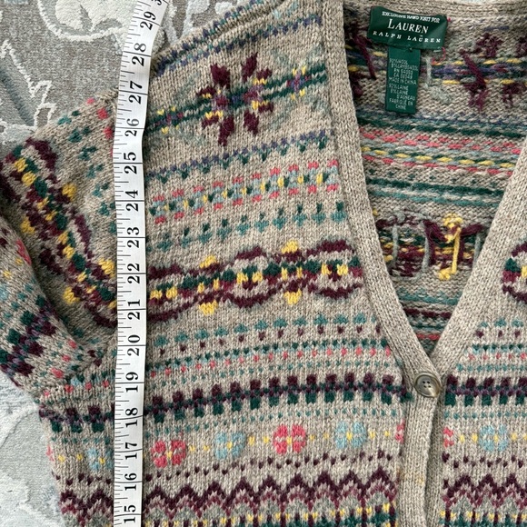 Ralph Lauren Vintage Wool Fair Isle Cardigan Sweater - Picture 7 of 7